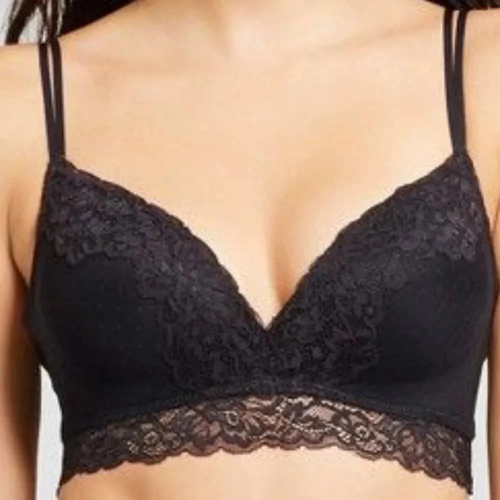 XL X-LARGE Maidenform SE1182 Self Expressions Lace Bralette Black NWT - Picture 5 of 10